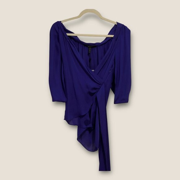 NWT: BCBGMAXAZRIA SILK WRAP TOP WITH OPEN SLEEVES, SZ: S - Picture 6 of 14
